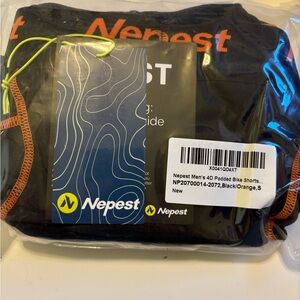 Men's Black and Orange Athletic Shorts